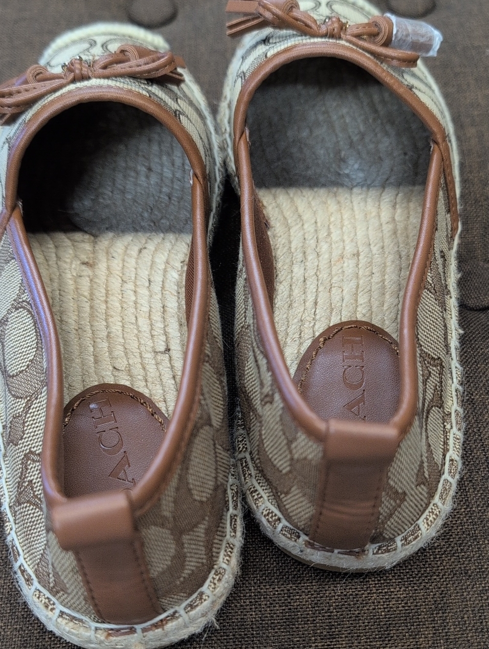 Like New No Box Coach Carson Espadrilles Women's Logo Slip On Shoes 7.5 - Picture 6 of 12
